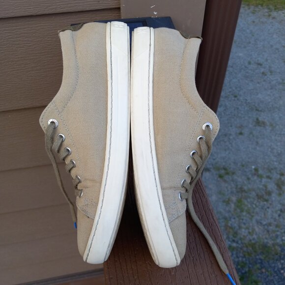 Birkenstock Arran Khaki Beige Canvas Lace-Up Sneakers Size 38 Wide / US 7 - 7.5 - Picture 3 of 16